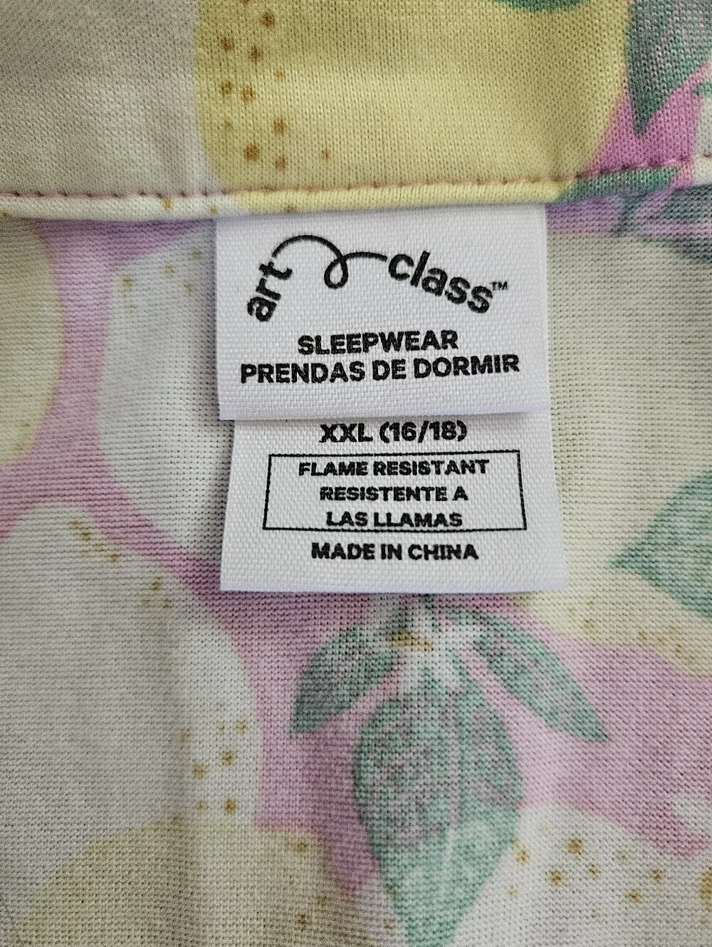Art Class Lemon Print Short Pajama Set - Pink Yellow - Girls Size XXL (16/18)